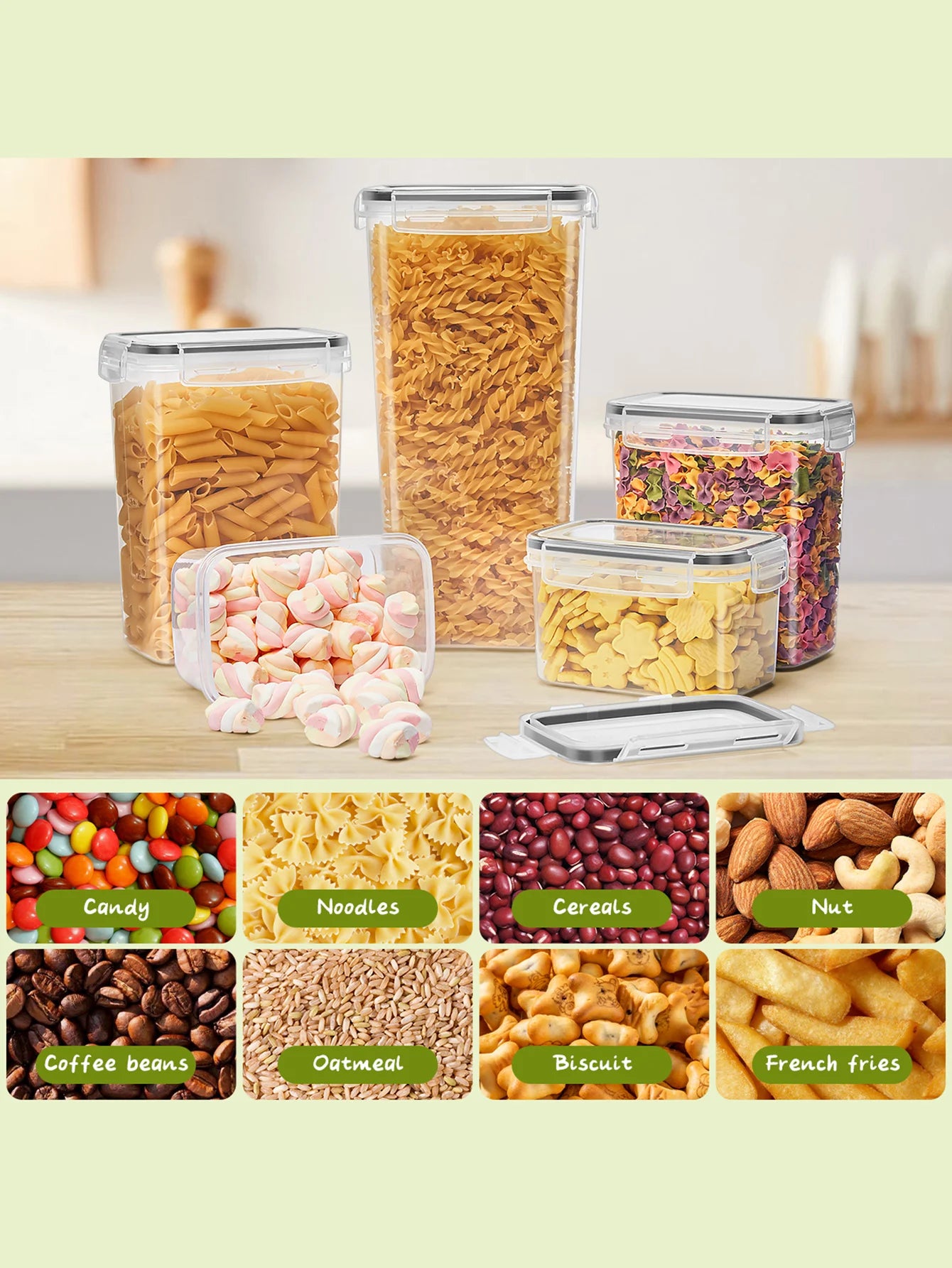 48-Piece Kitchen Storage Set — Sealed Pasta & Dry Food Containers Kitchen Storage Peaceful Pleasures Health and Wellness