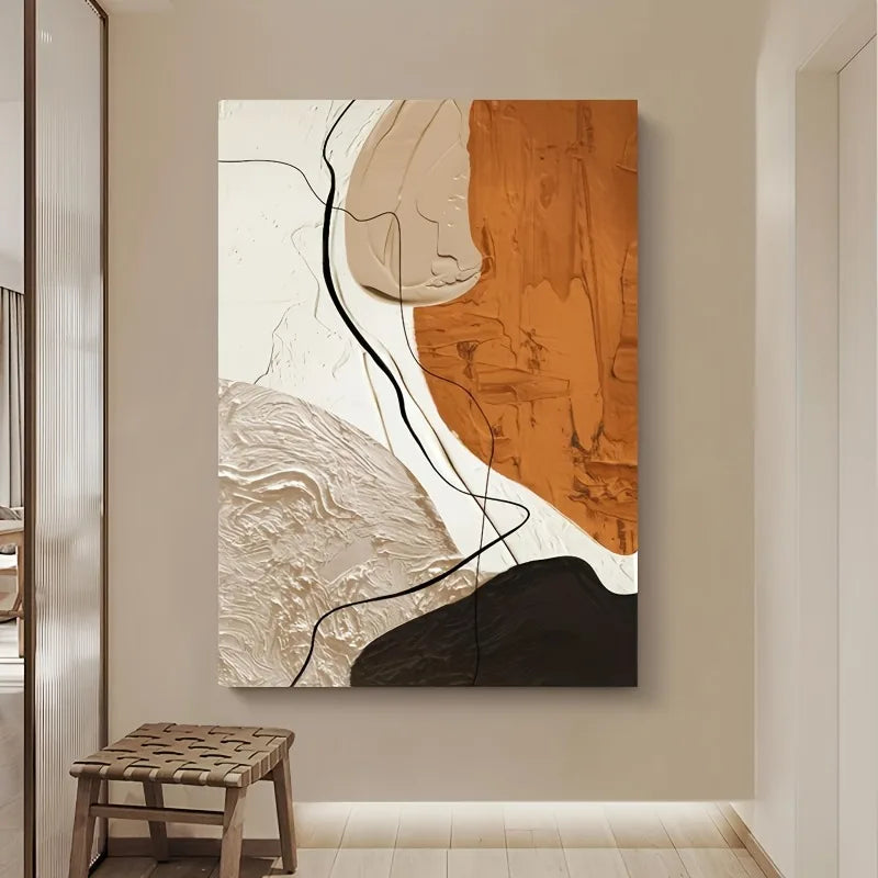 2D Flat, Canvas Featuring Abstract Line Art, Frameless for Modern Art Home Decor, Creative Spaces. Perfect Gift for The Holidays Peaceful Pleasures Health and Wellness