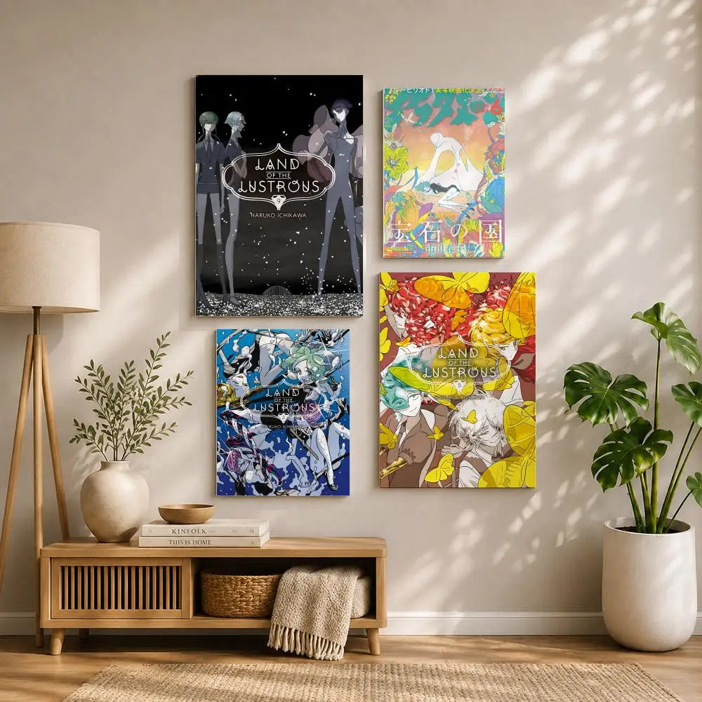 Land of the Lustrous Anime Poster – HD Self-Adhesive Wall Art Anime Wall Poster Peaceful Pleasures Health and Wellness