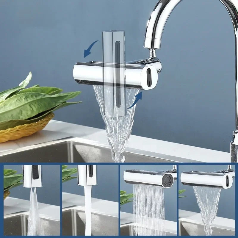 Swivel Waterfall Faucet – 4-Mode Adjustable Kitchen & Bath Spout