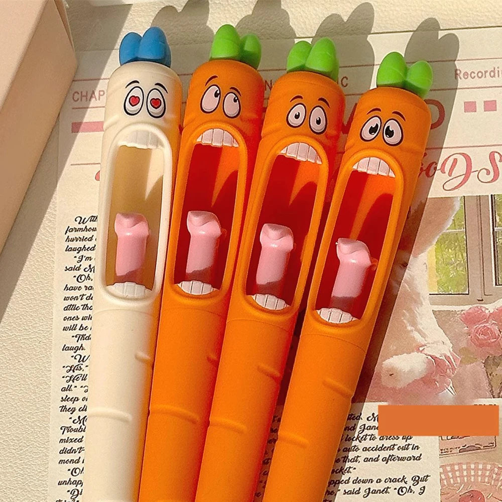 Carrot Pens Funny Fun Tongue Pushing Pen Neutral
