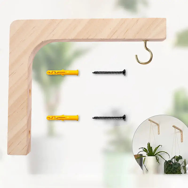 1/2pcs Wooden Hanging Plant Hooks Natural Wood Hooks for Hanging Plants Indoor Wall Decoration Simple Pine Wood Wall Hangers Peaceful Pleasures Health and Wellness