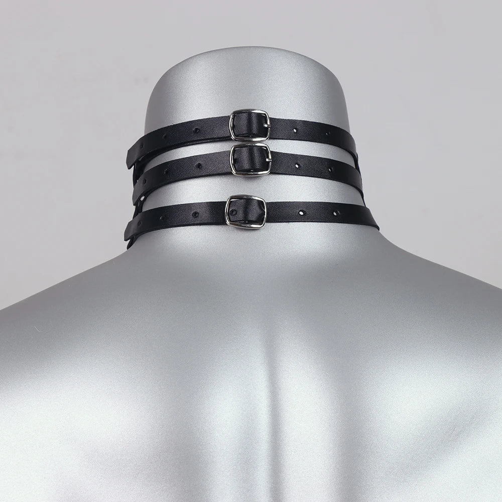 PU Leather Men Harness Handcuffs Gay Fetish Clubwear Costume Erotic