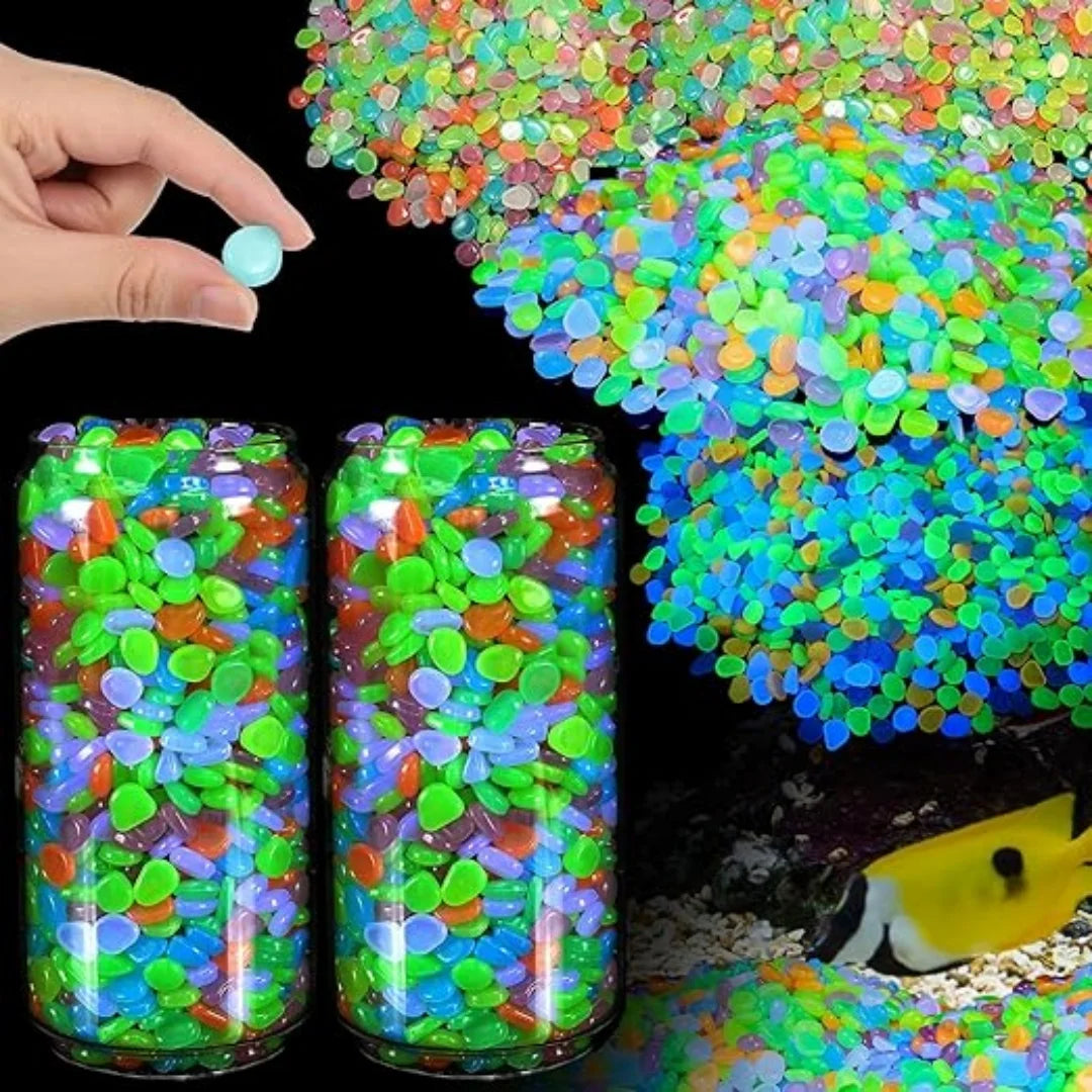 1200 Pcs Glow in the Dark Stones – Garden & Aquarium Pebbles Decorative Garden Pebbles Peaceful Pleasures Health and Wellness
