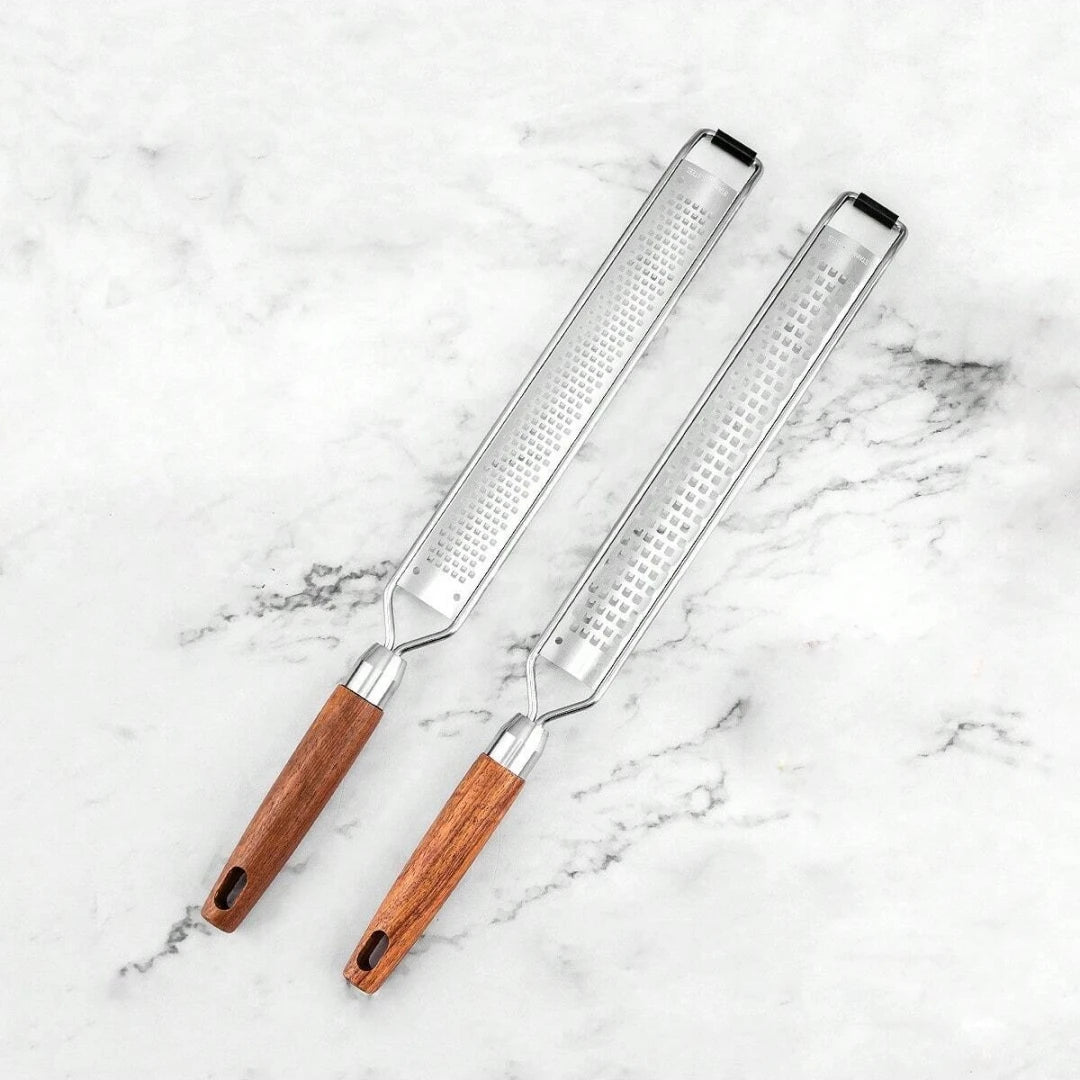 Premium Wooden Handle Zester and Grater, Efficient and Easy to Use, Ideal Kitchen Tool, Perfect for Chefs and Home Cooks Alike Peaceful Pleasures Health and Wellness Set of 2