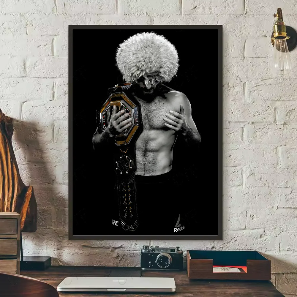 Khabib Nurmagomedov UFC Poster – HD Waterproof PVC Wall Art Sports Wall Poster Peaceful Pleasures Health and Wellness z15 15X20cmNoframe