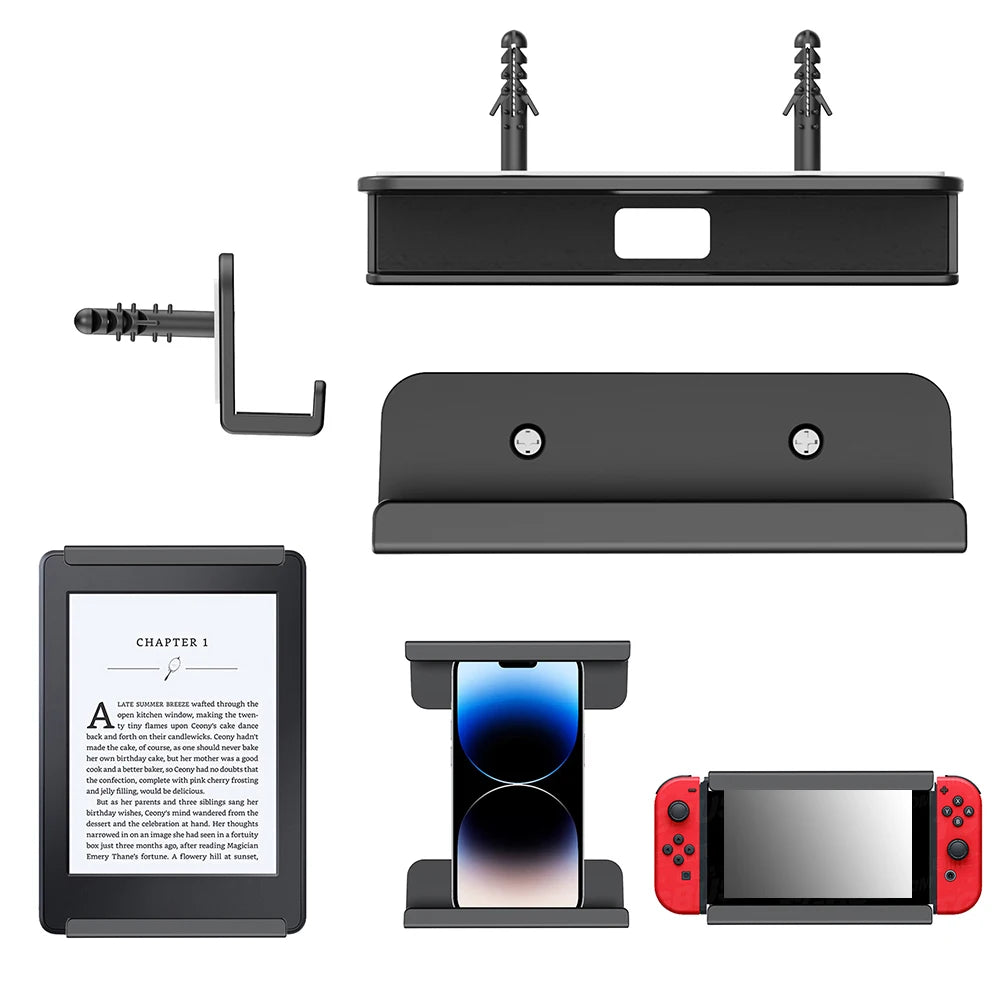 Wall Mounted Tablet & Phone Holder – Adhesive or Screw, Universal Peaceful Pleasures Health and Wellness