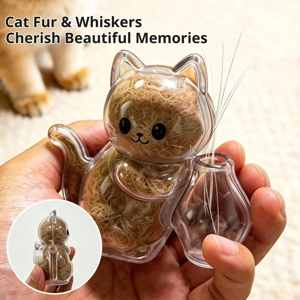1/2/4pcs Cat Shape Creative Magnetic Refrigerator Sticker Pet Beard Hair Collector Cat Fur Whisker Transparent Commemorative Box Peaceful Pleasures Health and Wellness
