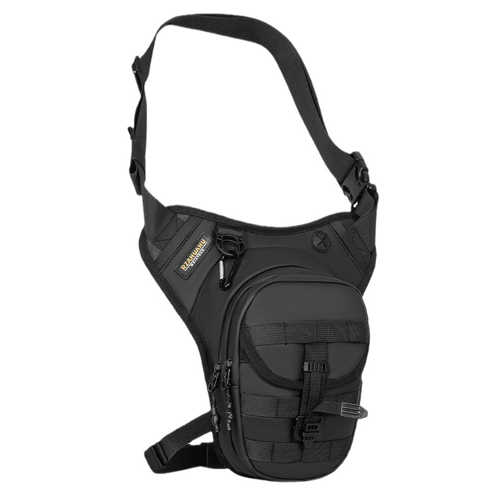Motorcycle Leg Bag Waist Pack Rainproof Crossbody Bag Men Women Expandable Capacit Multifunctional for Riding Cycling Peaceful Pleasures Health and Wellness black