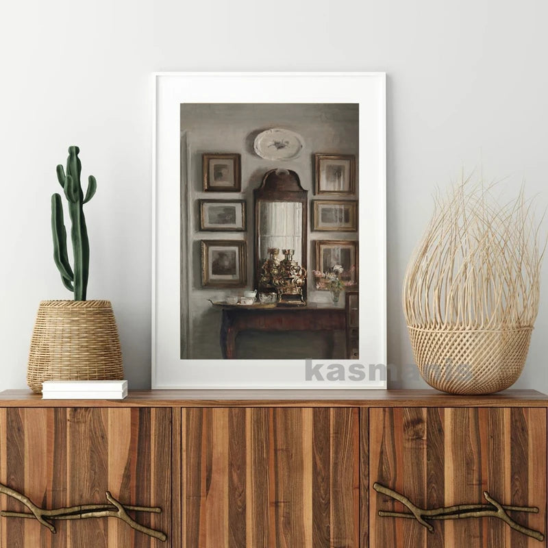 Vintage County Landscape Gallery Wall Art Prints Rustic Moody Cloud Oil Painting Canvas Prints Antique Flower Pictures Decor Peaceful Pleasures Health and Wellness