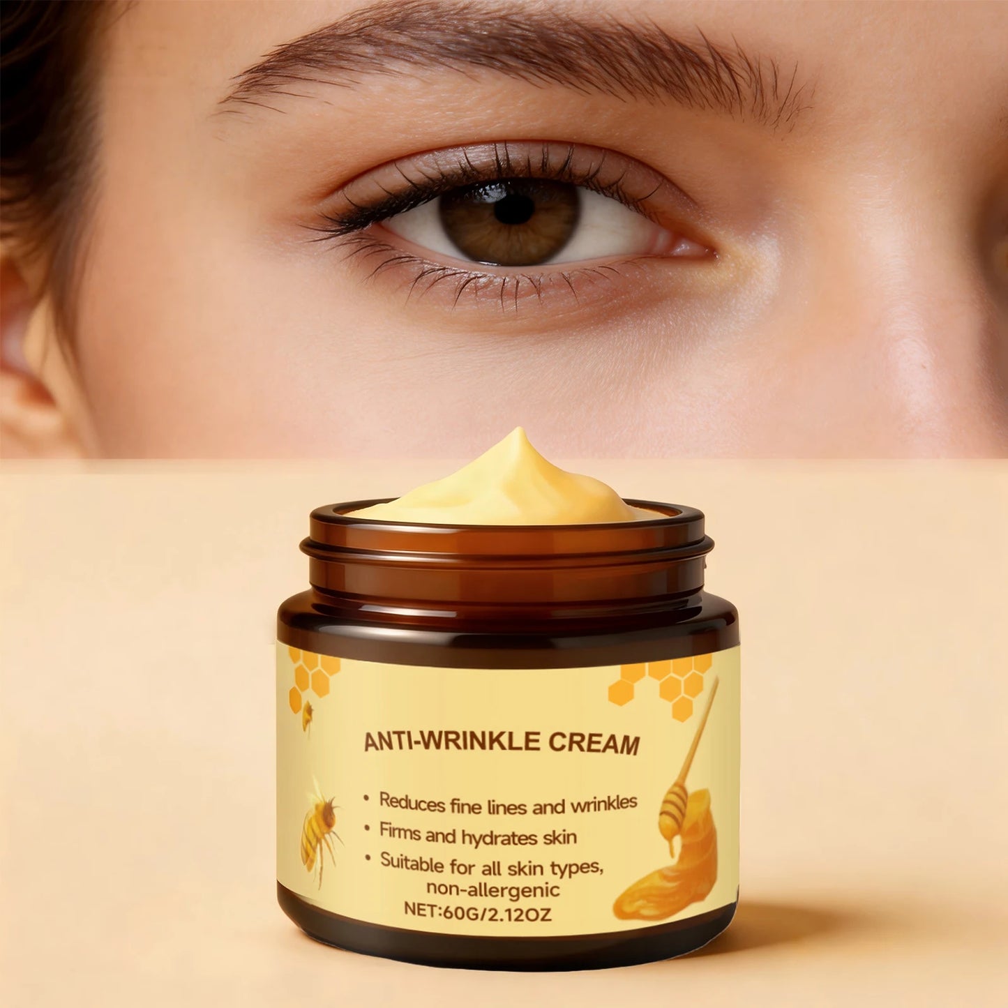 Bee Venom Anti-Wrinkle Eye Cream Fade Fine Line Firming Lifting Reduce Dark Circles Improve Eye Skin Elasticity Eye Repair Cream Peaceful Pleasures Health and Wellness