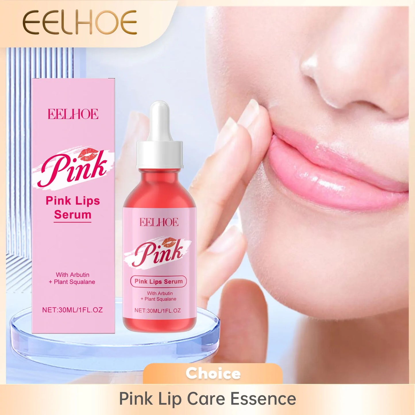 EELHOE Pink Lip Care Serum – Hydrating & Brightening 30ml