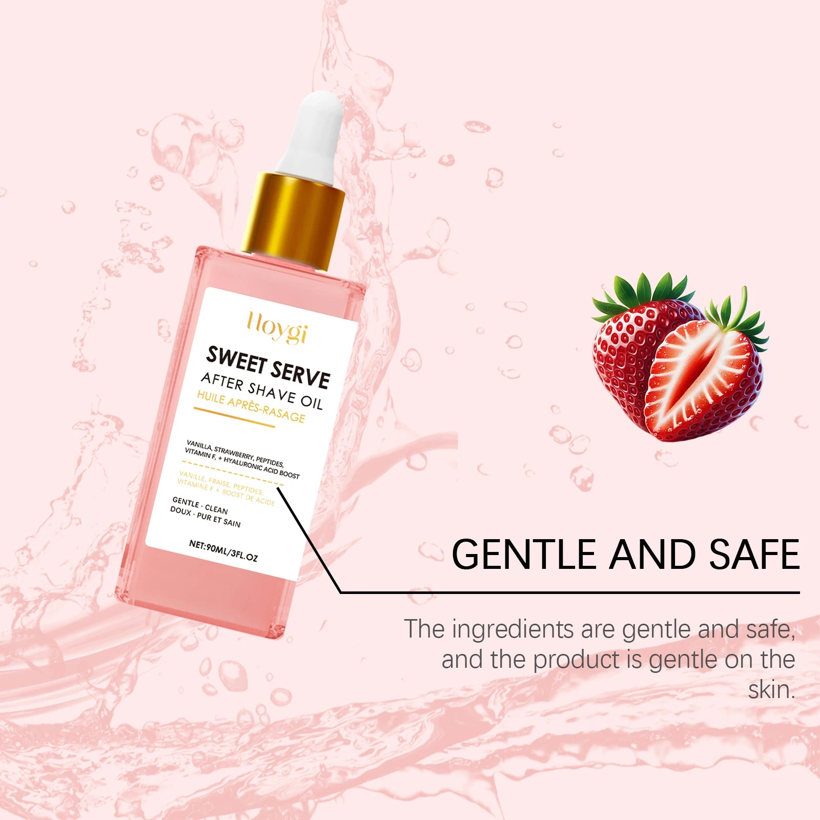Hair Removal Shaving Care Esential Oil Deeply Hydrating and Nourishing Skin Strawberry Serve After Shave Oil for Women 90ml Peaceful Pleasures Health and Wellness