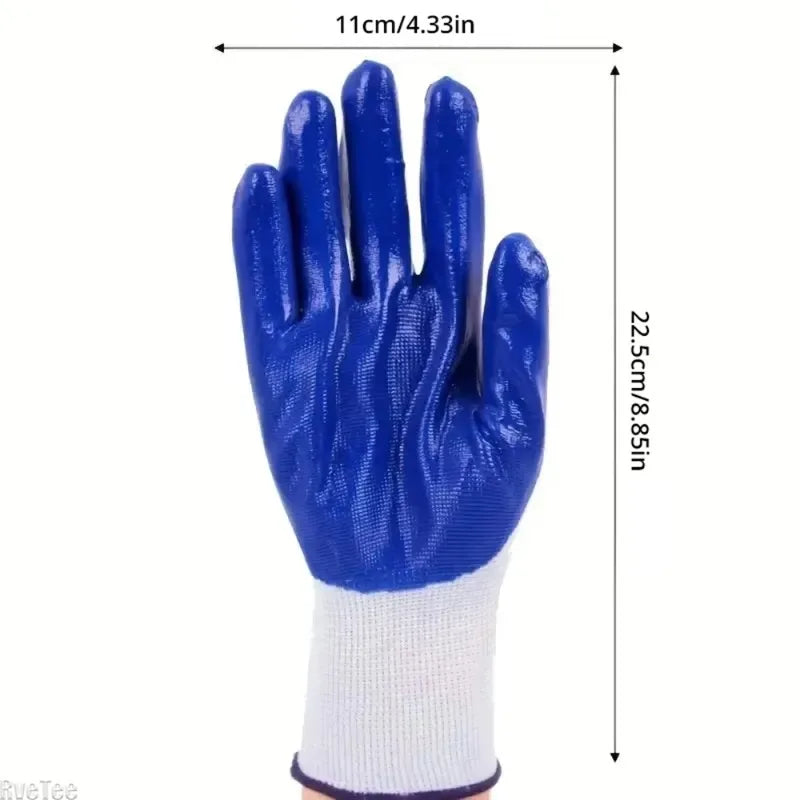 12-Pack Nitrile Coated Work Gloves | Grip & Breathable Knit