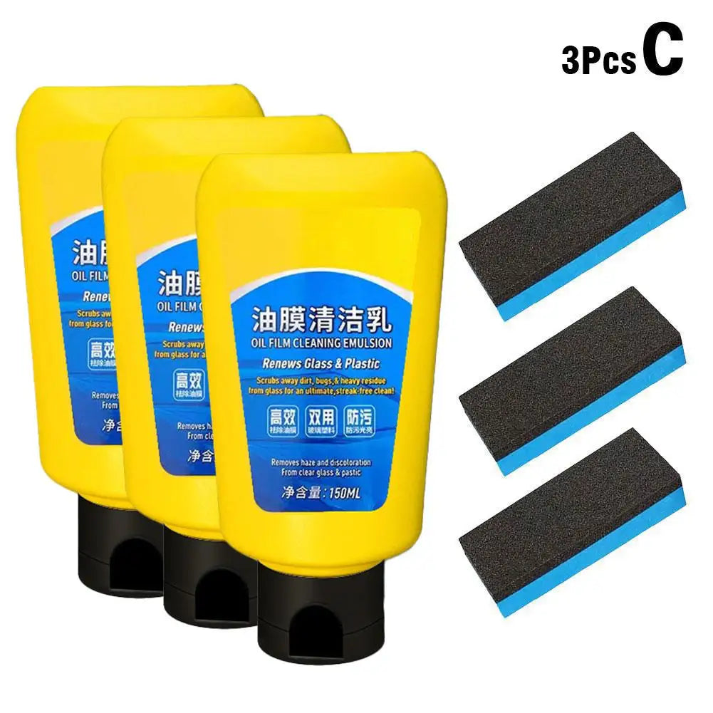 Car glass oil film remover Glass polishing Composite windshield wiper Car glass polishing Clear Windows Car beauty Peaceful Pleasures Health and Wellness 3pcs