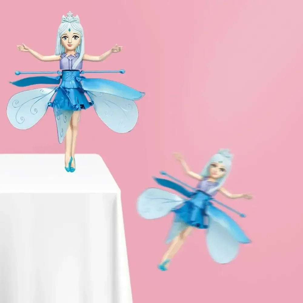 USB Rechargeable Gesture Luminous Aircraft Girls Toy Hand Sensor Magical Flying Pixie Toy Infrared Sensor Flying Doll Kid Gifts Peaceful Pleasures Health and Wellness
