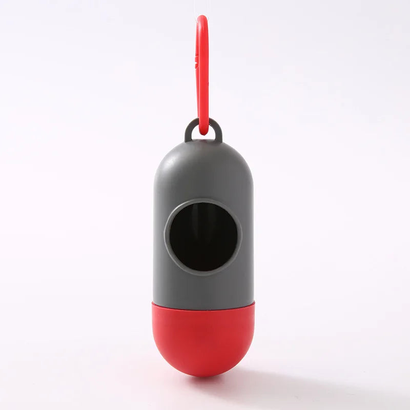 Portable Pet Waste Bag Dispenser Pill Shape Bullet-Shaped Garbage Box Cats Dogs Poop Extractive Clean-up Bags Outside Walking Peaceful Pleasures Health and Wellness Potty Picker B