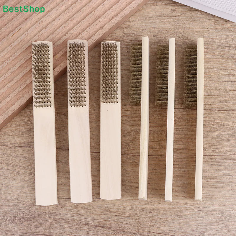 Wood Handle Brass Wire Brush – Polishing, Cleaning & Rust Removal