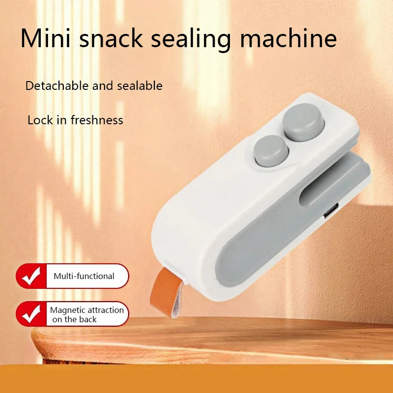 Mini Sealing Machine USB Rechargable Heat Sealer Storage Bag Plastic Package Food Sealer Clip Bag Handheld Food Heat Sealer Peaceful Pleasures Health and Wellness