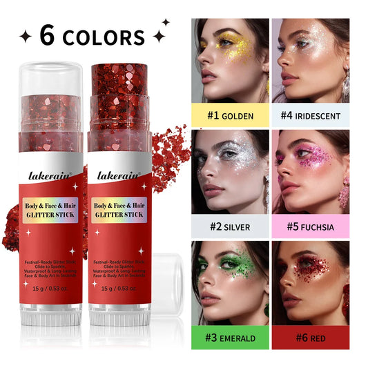 Sparkling Sequins Glitter Gel Stick, High Gloss Shine Pearl White Pink Eyeshadow, Face & Body Brighten Glitter, Long Lasting Sta Peaceful Pleasures Health and Wellness