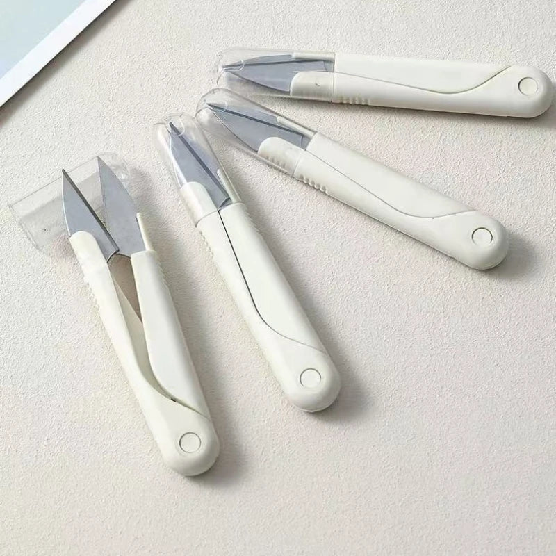 U-Shape Fabric Scissors with Lid | Stainless Steel Craft Scissors