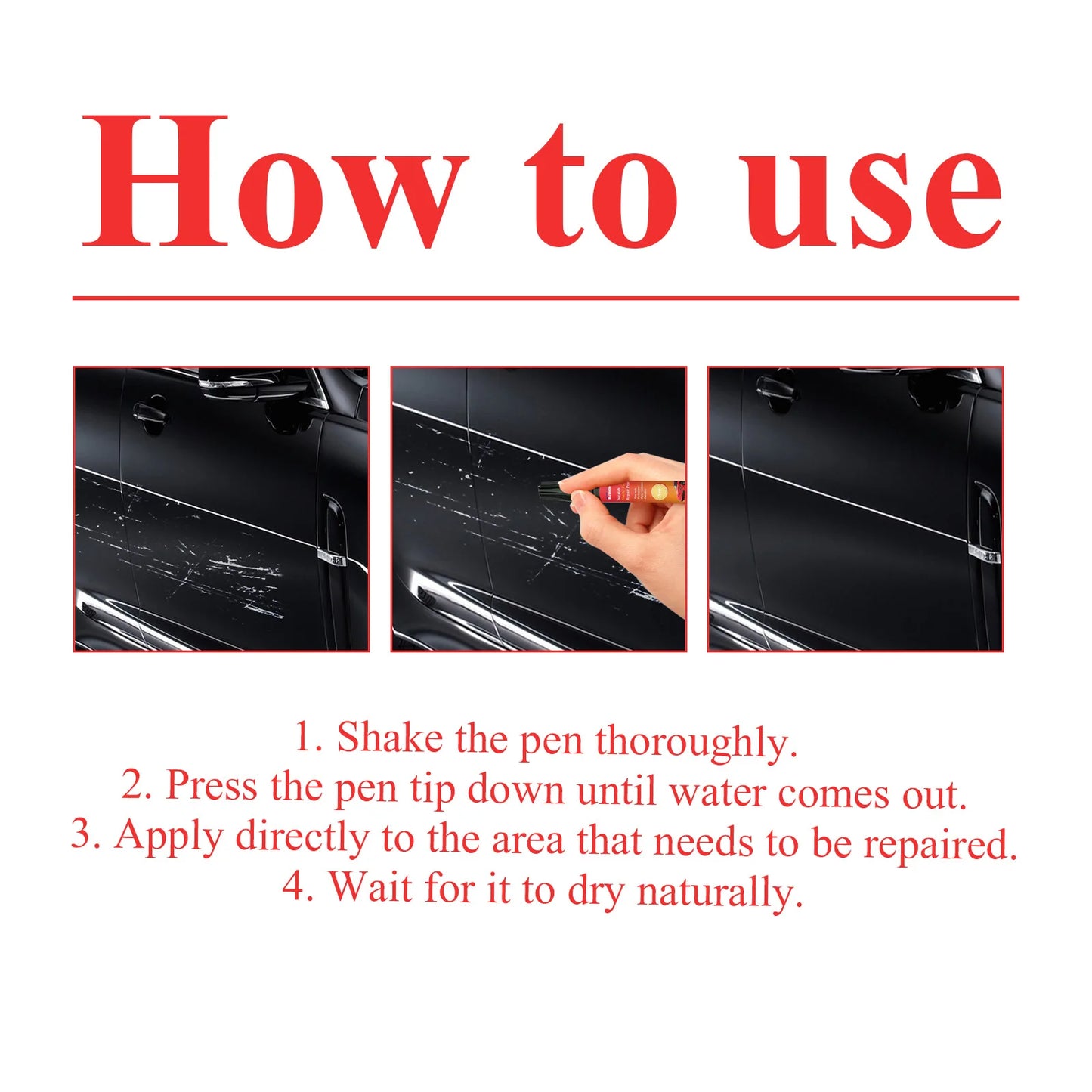 Car Scratch Repair Touch-Up Paint Pen – All Colors, Weatherproof