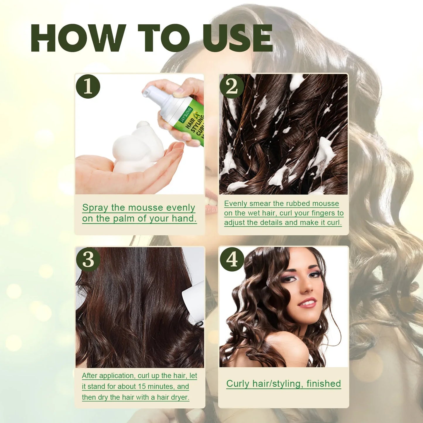 Jaysuing Curly Hair Mousse – Frizz-Free Hold, Shine & Definition