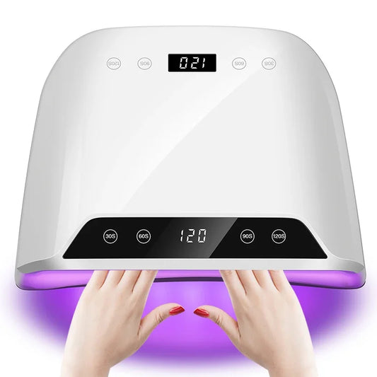 72-LED Nail Curing Lamp | Auto Sensor, 4 Timers, HD Display UV LED Nail Lamp Peaceful Pleasures Health and Wellness