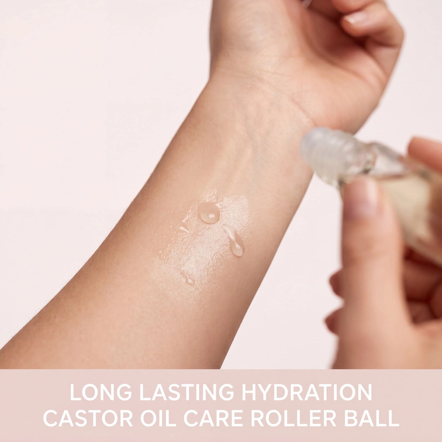 Organic Castor Oil Rose Quartz Roller Ball | Pure Cold-Pressed 50ml