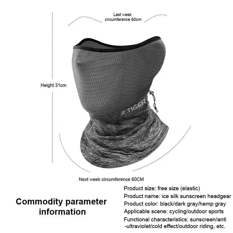 X-TIGER Cycling Balaclava – UV Protection Ice Silk Face Cover