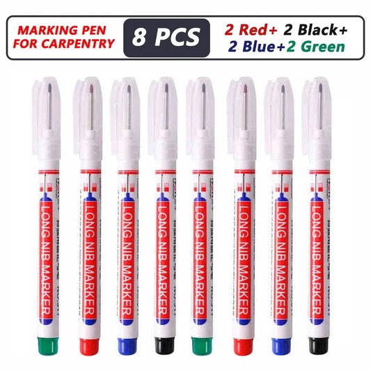 20mm Deep Hole Long Nib Head Markers For Metal Perforating Pen Waterproof Bathroom Woodworking Decoration Multi-Purpose Peaceful Pleasures Health and Wellness 8pcs