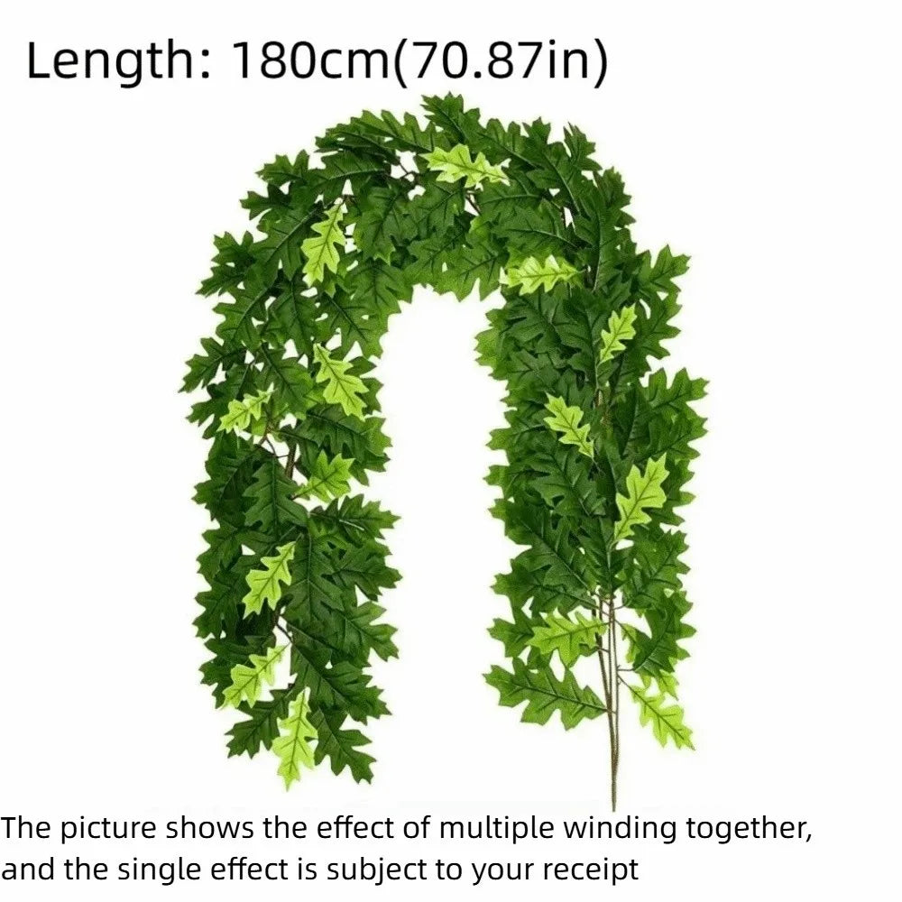 Artificial Silk Willow Vine Garland 180cm – Green Leaf Décor