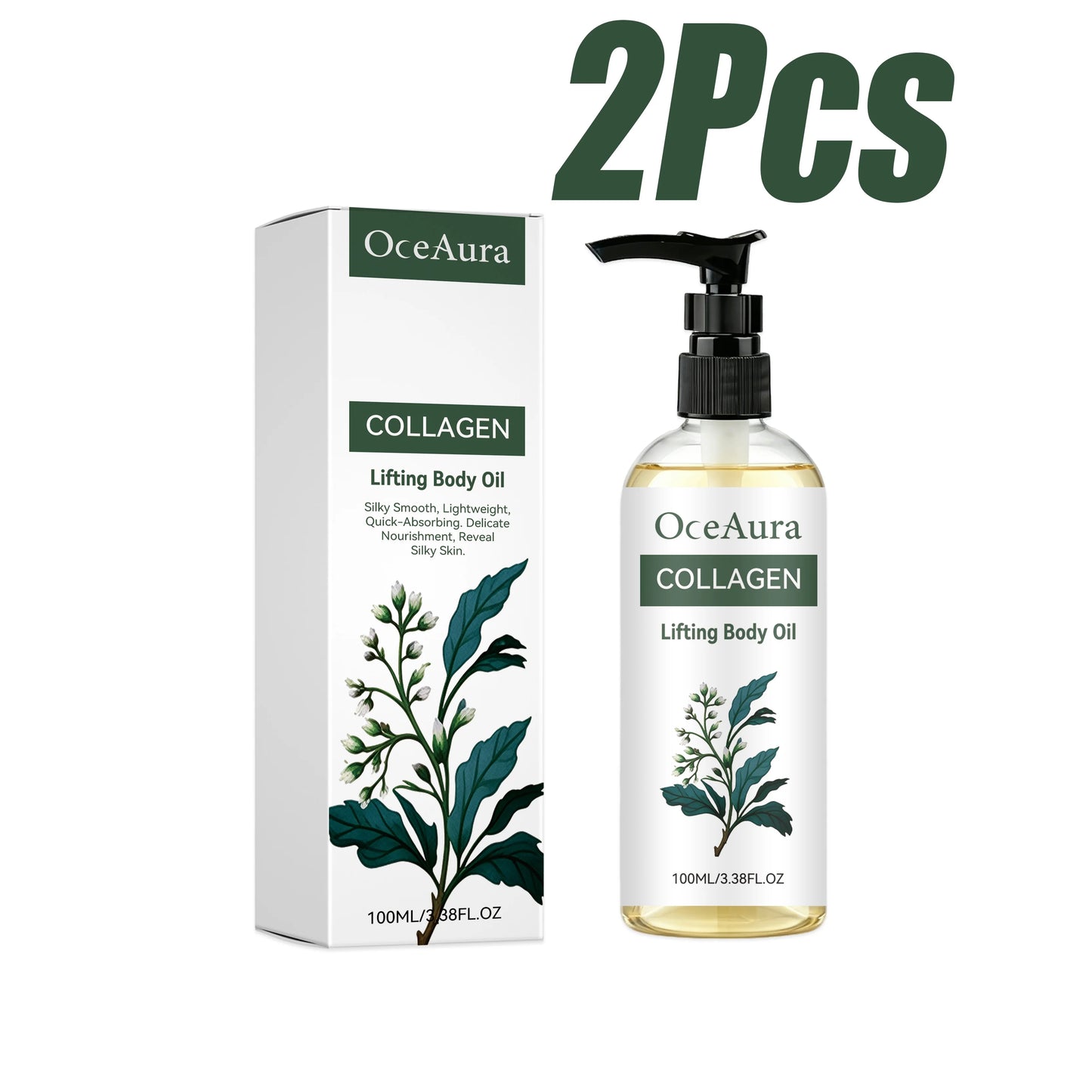 Collagen Lifting Body Oil – Firming & Hydrating Skin Care Peaceful Pleasures Health and Wellness 2 x 100ml Boxed
