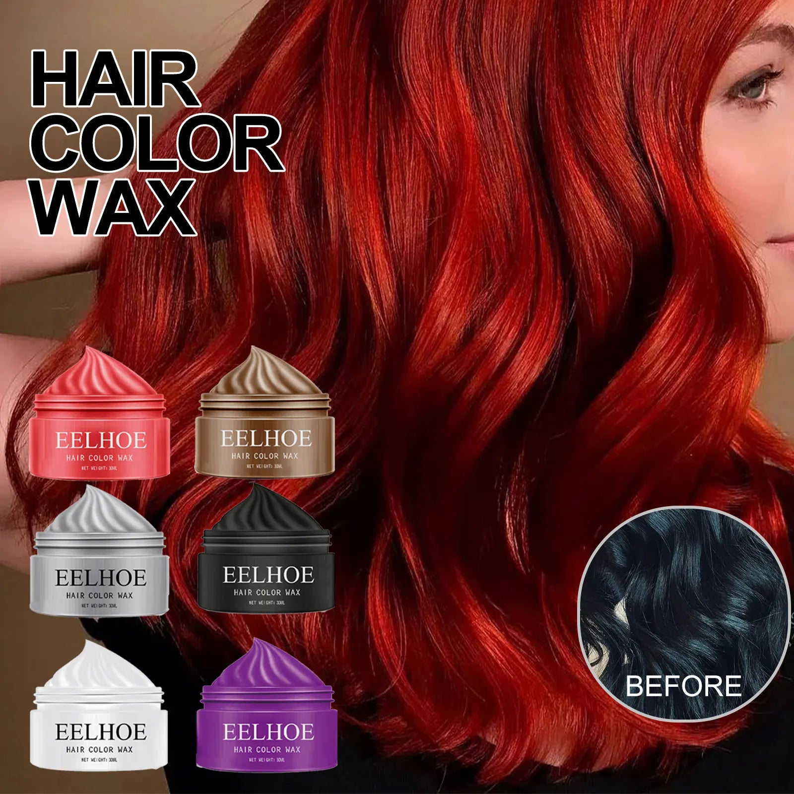 Natural Hair Color Wax Effectively Shaping Hairstyle Easy Coloring Add Personality Color Improve Hair Texture Temporary Hair Wax Peaceful Pleasures Health and Wellness
