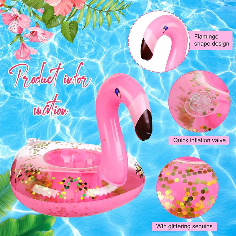 Inflatable Pool Cup Holders Flamingo Float Coasters 5/10 Pack