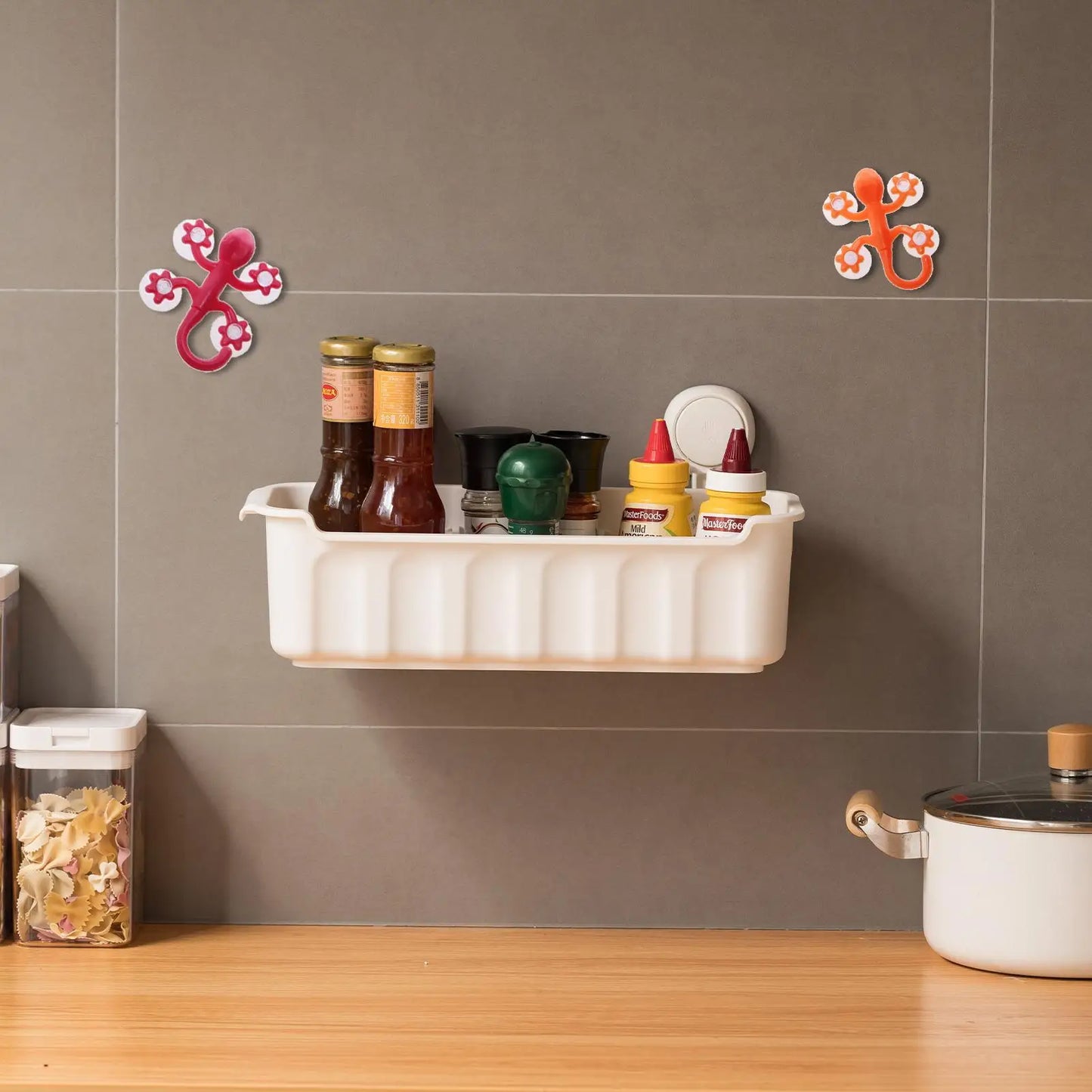 Gecko Suction Cup Wall Hook | 4-Cup Hanger for Bathroom & Kitchen