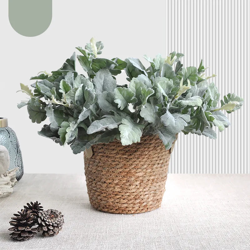 33cm Silk Silver Leaf Chrysanthemum Artificial Plant | Home Decor