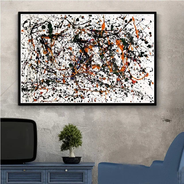 Jackson Pollock Abstract Canvas Wall Art Print | Home Decor Canvas Wall Art Peaceful Pleasures Health and Wellness
