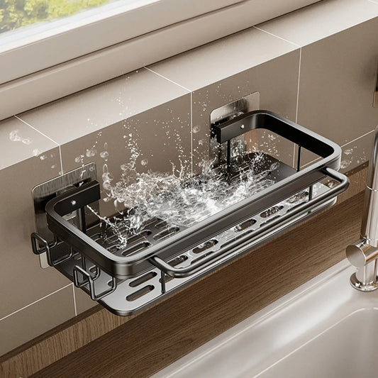 No-Drill Kitchen Sink Storage Rack – Aluminum Organizer Kitchen Sink Organizer Peaceful Pleasures Health and Wellness