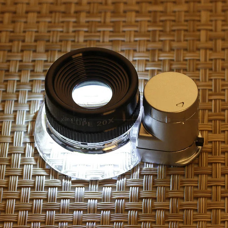 20X Magnifier with 6 Led Lights, Optical Glass Coated Lenses, Magnifying Glass, Diamond Identification Magnifying Glass Peaceful Pleasures Health and Wellness