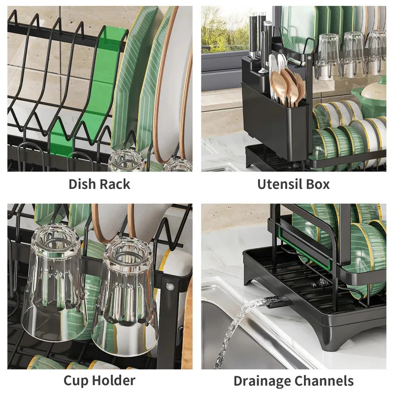 Stainless Steel Dish Rack – Hygienic Space-Saving Kitchen Organizer
