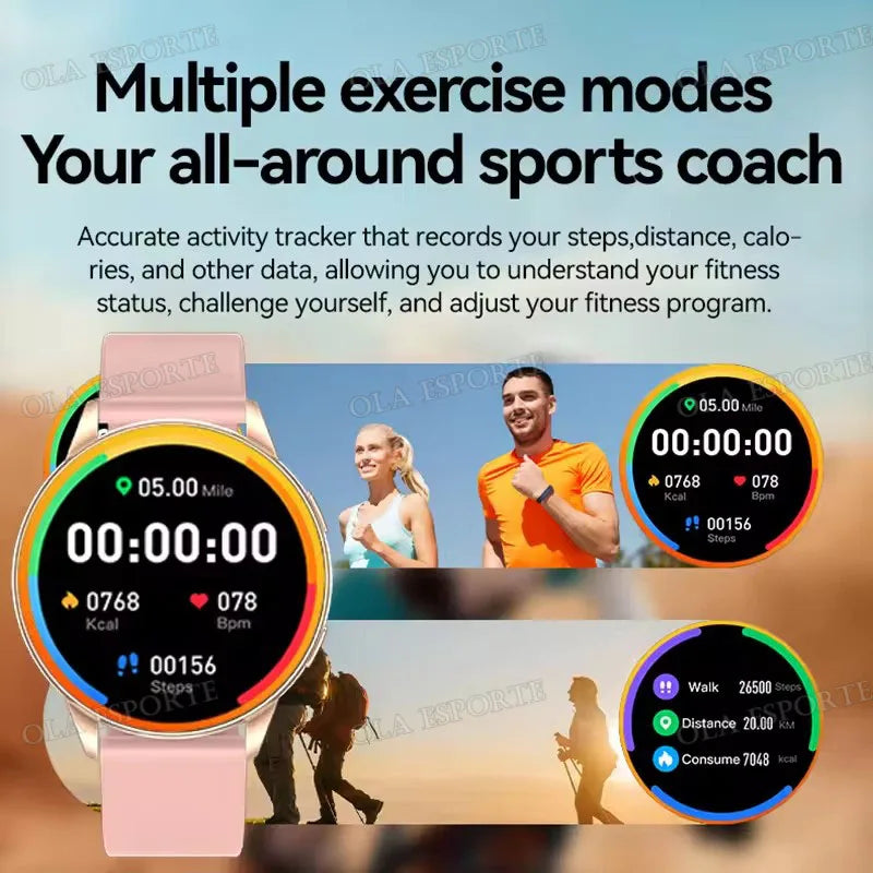 Smart Watch, Wireless Call/Dial, Multi-Sport Mode, Multiple APP Reminders, Suitable for Men and Women, Compatible Phone/Android Peaceful Pleasures Health and Wellness