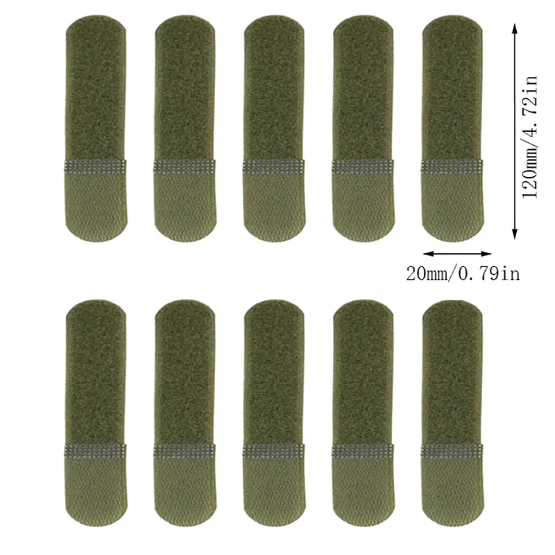 10pcs Reusable Backpack Fastener Buckle Nylon Straps Cable Ties Strap Webbing Organizer Fix Hook Loop Grip Wrapping Cord Peaceful Pleasures Health and Wellness 120mm green