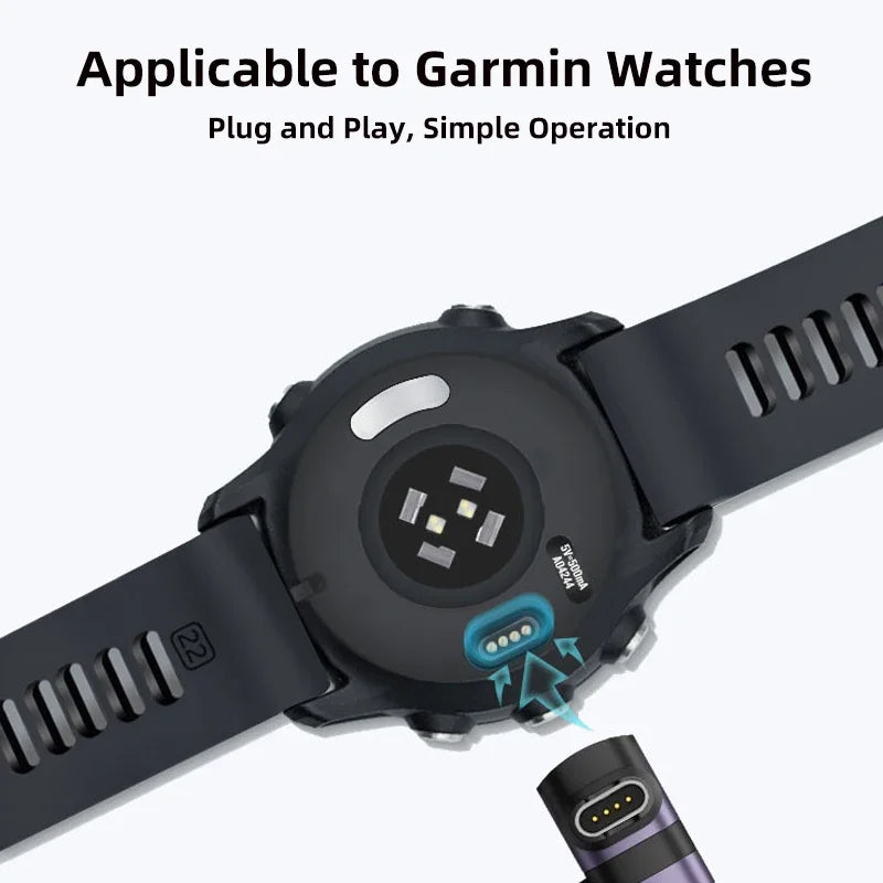 For Garmin Fenix E 8 7 7S 7X 6S 6 Approach S50 tactix 8 Lily 2 Active Approach S70 Type C Adapter Fast Charging Adaptador Peaceful Pleasures Health and Wellness