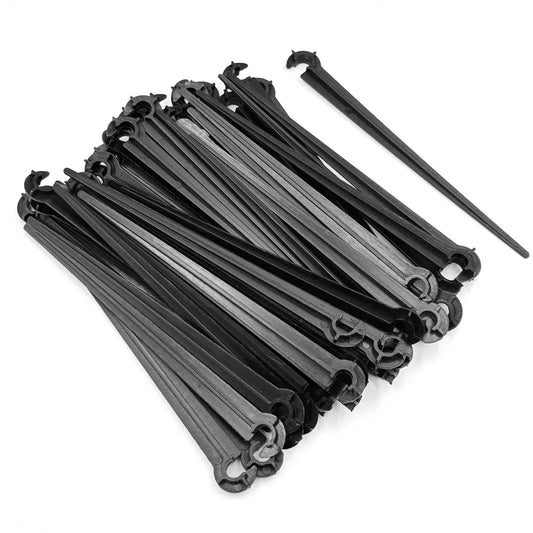 50Pcs Irrigation Drip Support Stakes C- Shape Fixed Stems Holder Bracket for 4/7mm Drip Irrigation Pipe Inserting Ground Peaceful Pleasures Health and Wellness