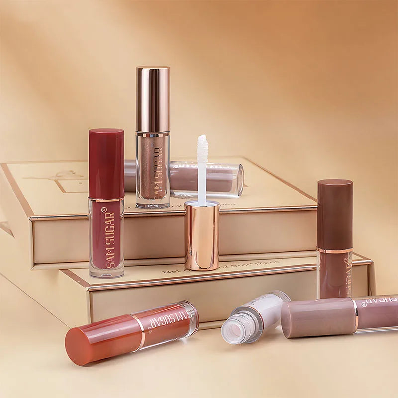 12 Colors Lip Gloss Set Matte Velvet Non-Stick Waterproof Sweatproof Long Lasting Exquisite Gift Set Gift Idea Peaceful Pleasures Health and Wellness