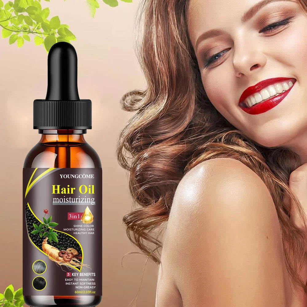 3-in-1 Multi-Effect Hair Nourishing Oil - Enhances Hair Strength, Silky Soft Finish, Lightweight Texture Peaceful Pleasures Health and Wellness 60ml