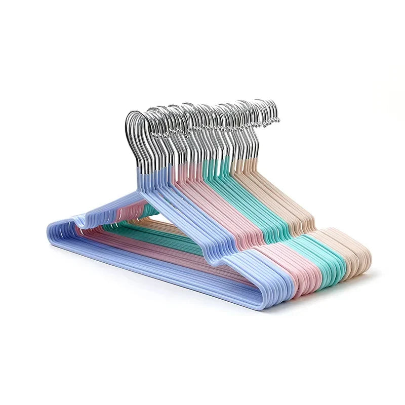 10-Pack Slim Metal No-Slip Clothes Hangers | Space-Saving