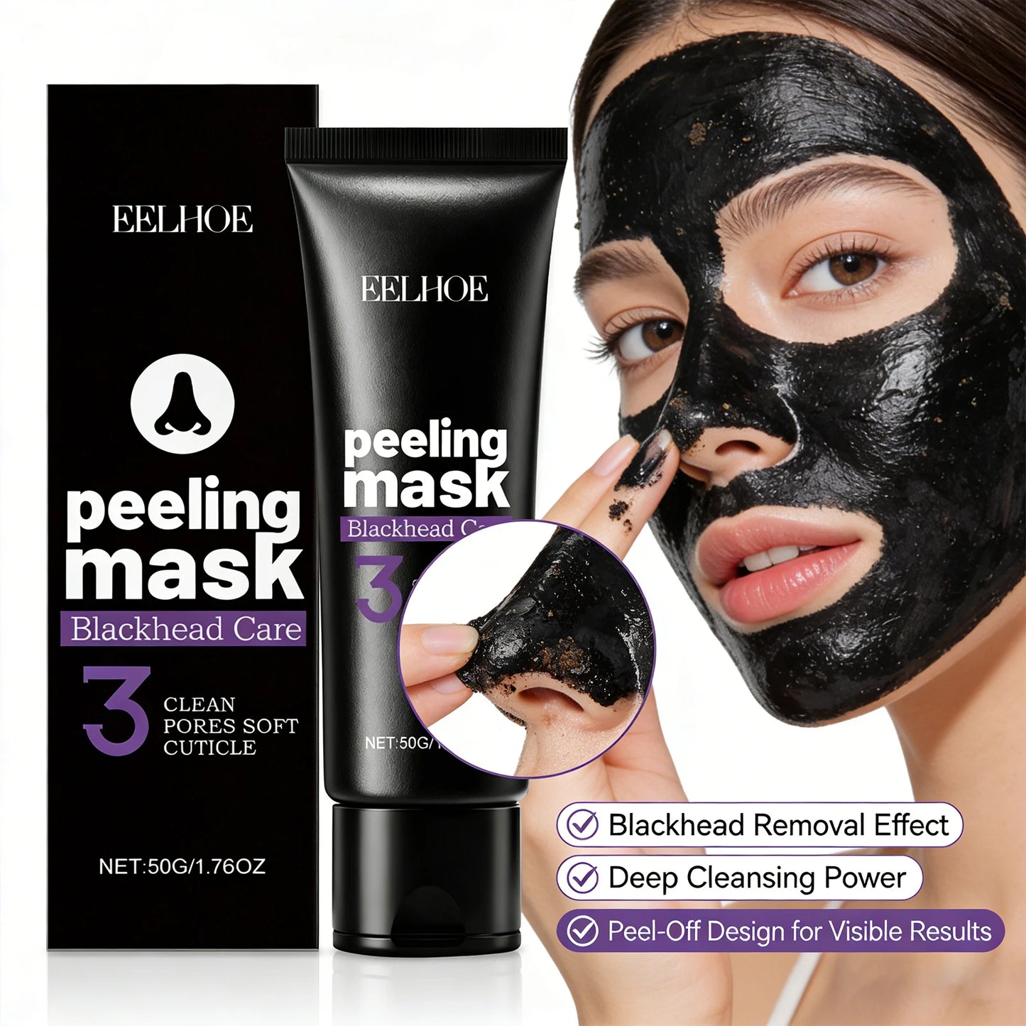 Eelhoe Blackhead Peeling Mask | Deep Pore Cleanse & Brighten Peel-Off Face Mask Peaceful Pleasures Health and Wellness