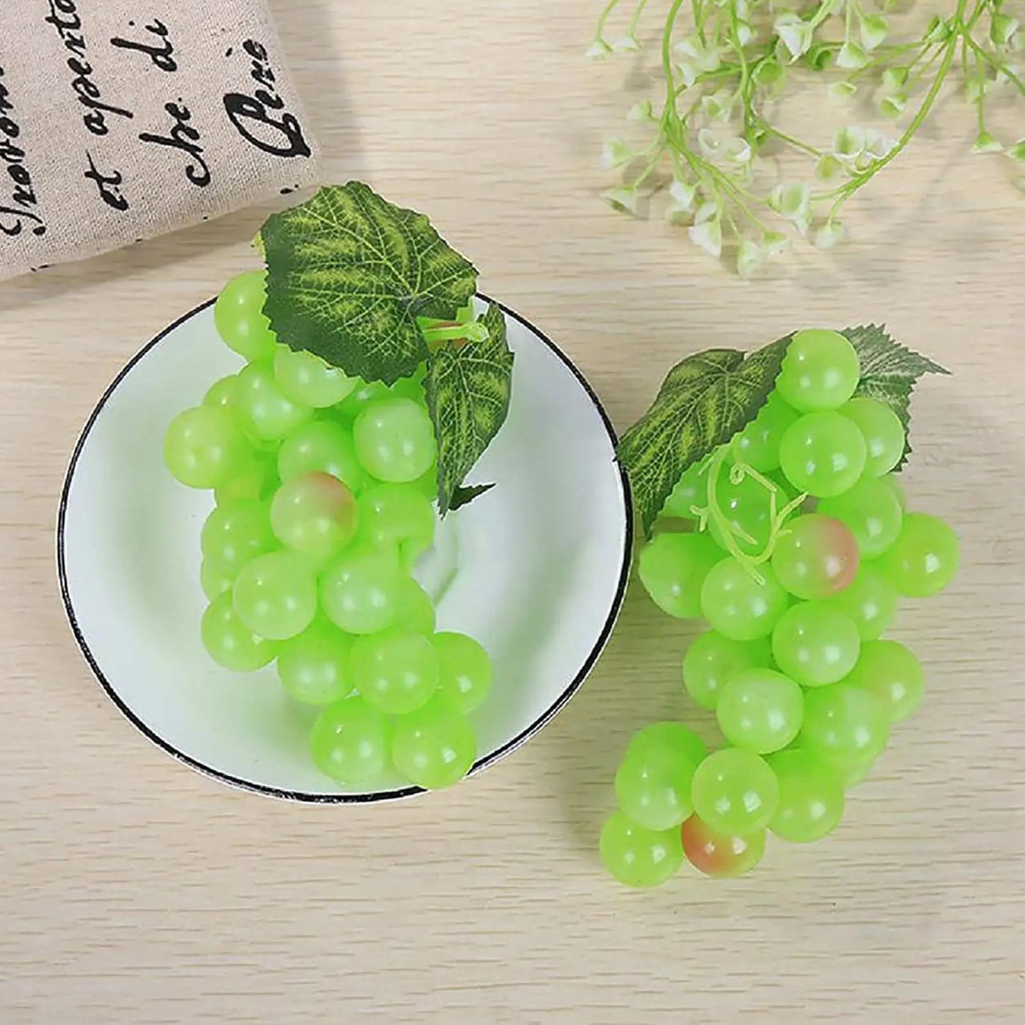 Artificial Grape Cluster Decor | Purple, Black & Green Faux Grapes